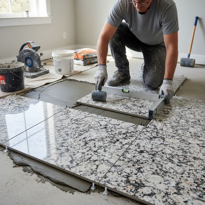 Granite Floor Installation detail